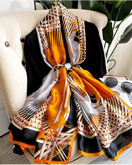 Fashion Scarves Scarf 100% Silk Feeling Scarf Silk Like Scarves Long Lightweight Sunscreen Shawls for Women