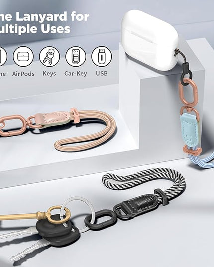 SURPHY Phone Wrist Strap, Keychain Wristlet, Phone Strap Charm with Tether Tab, Cellphone Lanyard Wrist, Key Chain for Women