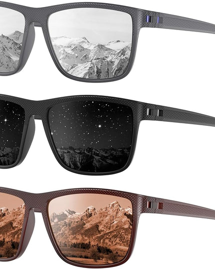 Polarized Sunglasses Men Women, Mens Sunglasses Lightweight UV Sun Glasses for Fishing Driving Golf