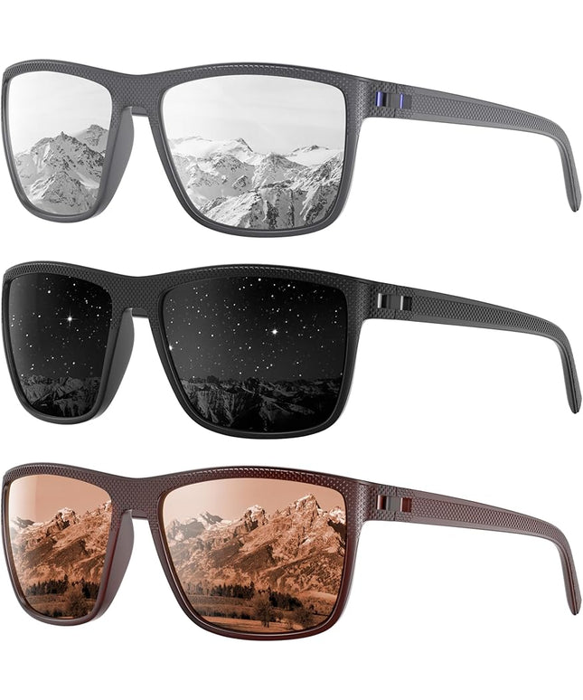 Polarized Sunglasses Men Women, Mens Sunglasses Lightweight UV Sun Glasses for Fishing Driving Golf