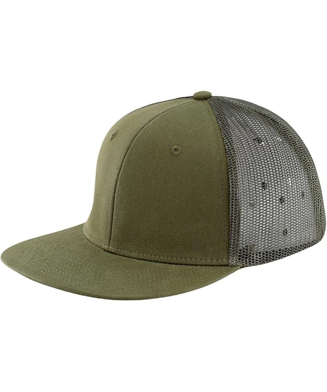 Flat Bill Snapback Mesh Hats | Fits OSFM & XXL Big Head | Blank Solid Color Adjustable Trucker Hat for Men