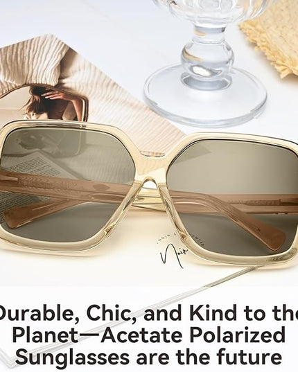 Dollger Oversized Square Sunglasses for Women Big Large Wide Fashion Shades for Men UV Protection Unisex