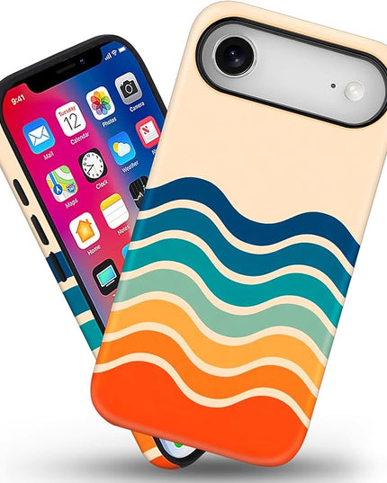 Magnetic for iPhone 17 Air Case Cute Frog Stripes Phone Case, Summer Shockproof Slim TPU and Hard PC Protective Phone Cover Compatible with MagSafe Designed for Women Girls