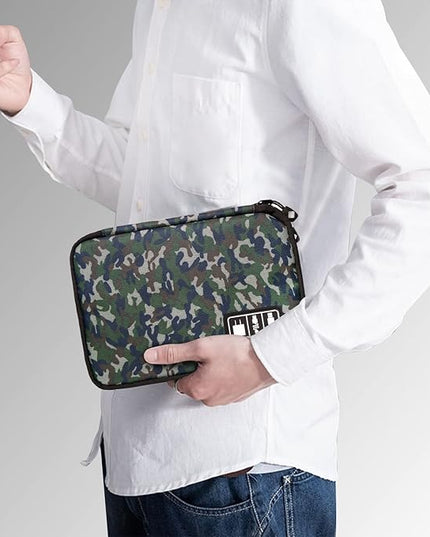Electronics Travel Organizer,Portable Waterproof Electronic Travel Storage Bag for Small Charging Cord Storage,Charger,SD Card etc,for Travel,Business -Camouflage Green