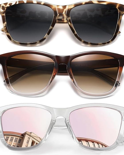 DANAMY Sunglasses Womens Polarized Sunglasses for Women Trendy Designer Mirrored UV400 Protection Sun Glasses