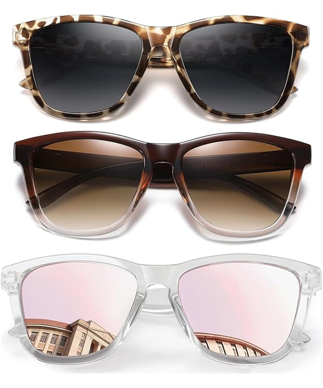 DANAMY Sunglasses Womens Polarized Sunglasses for Women Trendy Designer Mirrored UV400 Protection Sun Glasses