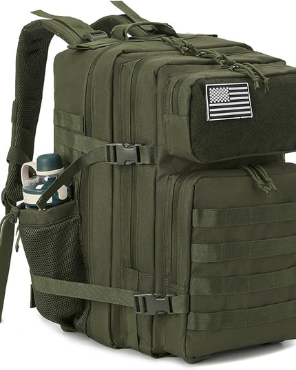 QT&QY 25L/45L Military Tactical Backpack For Men Molle Daypack 3 Day Bug Out Bag Hiking Rucksack With Bottle Holder