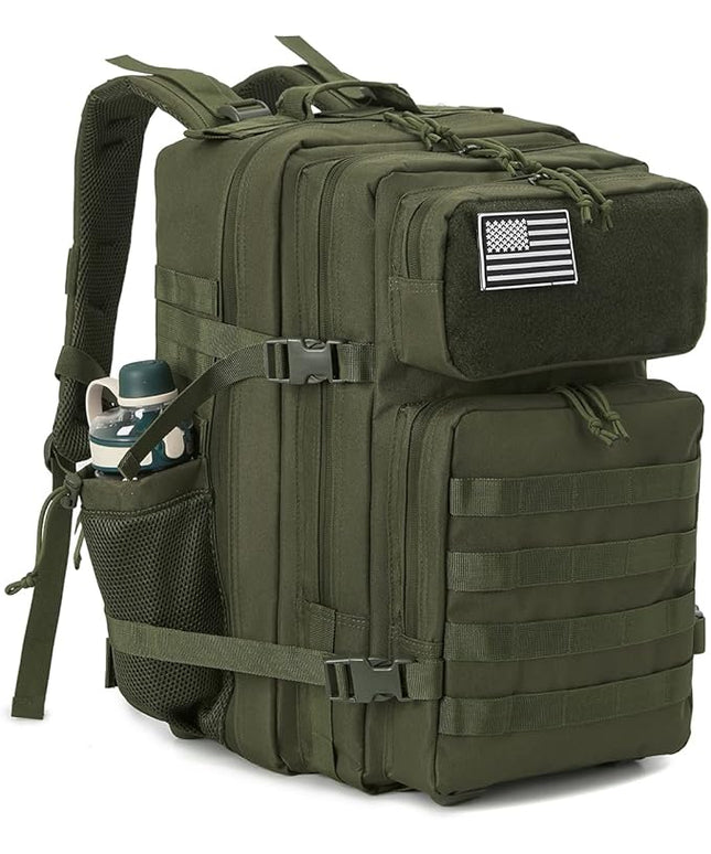 QT&QY 25L/45L Military Tactical Backpack For Men Molle Daypack 3 Day Bug Out Bag Hiking Rucksack With Bottle Holder