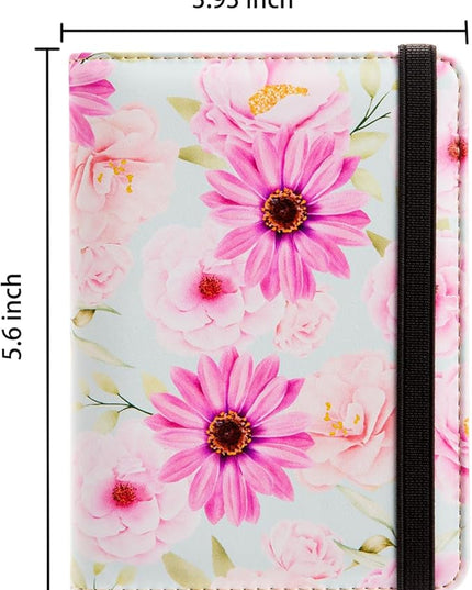 AIRMORS Pink Passport Holder Rfid Blocking,Cute Passport Cover Women Family Passport Book Holders Covers Wallets Travel Must Haves Cruise Ship Essentials(Flower)