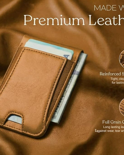 Genuine Leather Magsafe Wallet,10 Card Holder With Stand, Slim Magnetic Wallet Mag Safe for iPhone,Compatible With iPhone 17/16/15/14/13/12 Series and Selected Samsung Devices Apple Accessories, Honey
