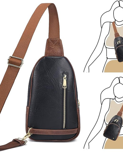 Anti Theft Crossbody Bags for Women Leather Sling Bag Cross Body Travel Purse Chest Bags Fanny Pack Gift Teen Girl
