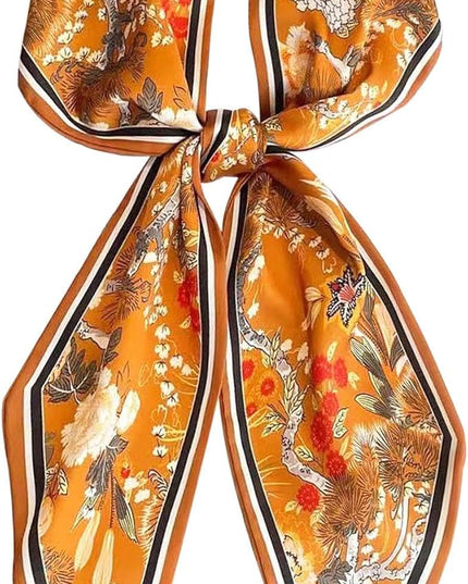 Head Scarf Purse Handle Neck Satin Hair Scarfs For Bag Lightweight Silky Long Thin Women's Fashion Scarves 59 * 5.9”