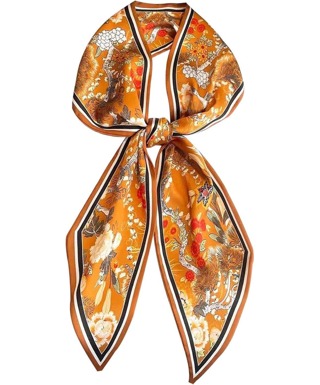Head Scarf Purse Handle Neck Satin Hair Scarfs For Bag Lightweight Silky Long Thin Women's Fashion Scarves 59 * 5.9”