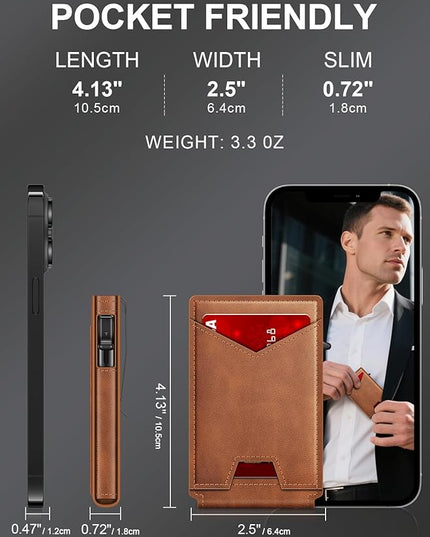 GHUKY Wallet for Men RFID Wallet with Money Clip, Slim Pop Up Card Holder for 10-12 Cards, Minimalist Smart Credit Card Case with ID Window, Bifold Metal Wallet for Front Pocket, Gifts for Men