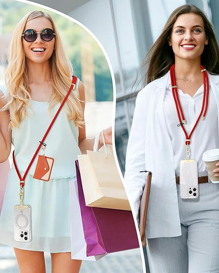 Adjustable Anti-Theft Phone Lanyard Neck & Crossbody Strap with 0.2mm Metal Tab & Comfort-Fit 8mm Rope(Tangerine)