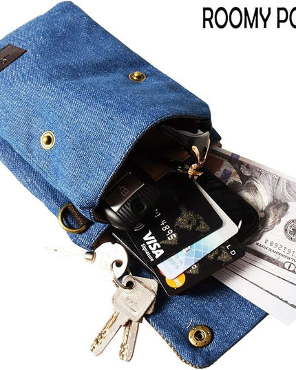Women's Small Crossbody Bags Canvas Cellphone Purse Coin Pouch Wallet Mini Shoulder Handbags Wristlet Clutch