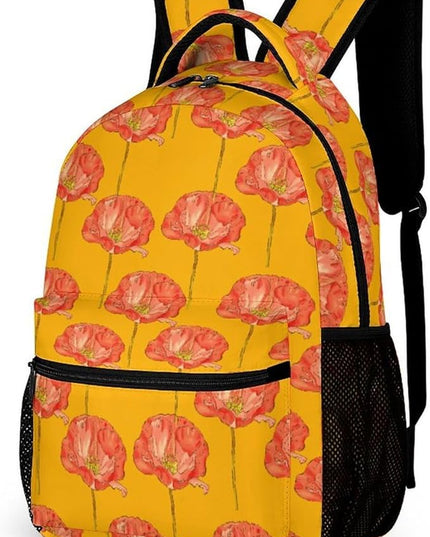 Fashion Poppy Backpack Lightweight Large Capacity Laptop Daybag for Travel Work