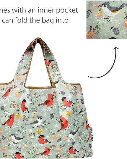 allydrew Large Foldable Tote Nylon Reusable Grocery Bags