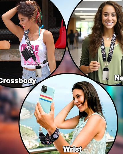 XANGNIER Clip and Go Strap for Phone with Wallet Crossbody, Phone Strap with Zippered Wallet, Adjustable Anti Theft Cellphone Lanyard for Women, Cellphone Chain Accessories,Multicolor 3
