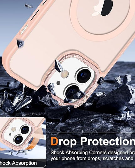 Hython Case for iPhone 11 Case Magnetic Translucent Matte Phone Cases 6.1" [Compatible with MagSafe] Thin Slim Fit Shockproof Bumper Hard Protective Cover for Women Men Girls, Frosted Pink