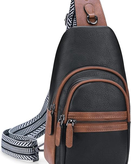 HESHE Sling Bag for Women Anti Theft Small Crossbody Bags Leather Fanny Pack Cross Body Purse for Travel