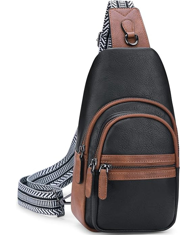 HESHE Sling Bag for Women Anti Theft Small Crossbody Bags Leather Fanny Pack Cross Body Purse for Travel