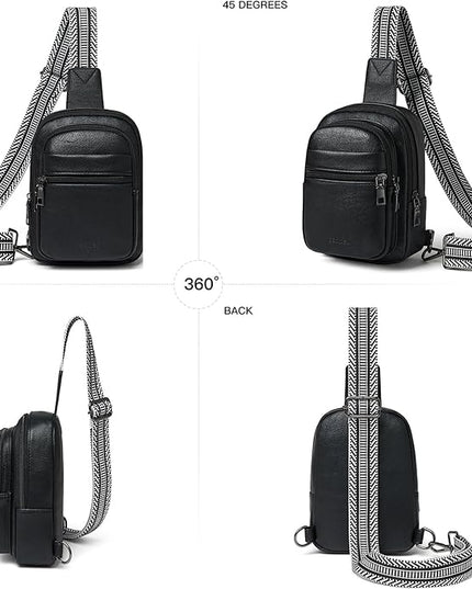 Sling Bag For Women Faux Leather Small Casual Daypack Backpack Fanny Pack Crossbody Chest Bags Purse