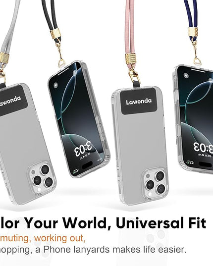Phone Lanyard Universal Crossbody Cell Phone Strap Anti-Theft Adjustable Neck Lanyard for iPhone 17 Pro Max 2pcs Phone Patchs Tether Pads for Women & Men Mint Green
