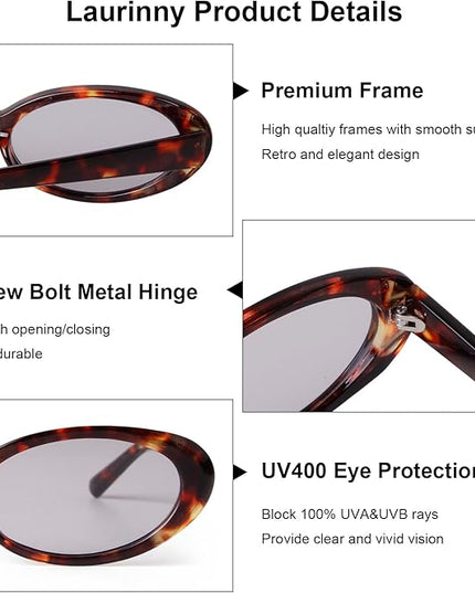 90s Sunglasses for Women Men Retro Small Oval Sunglasses