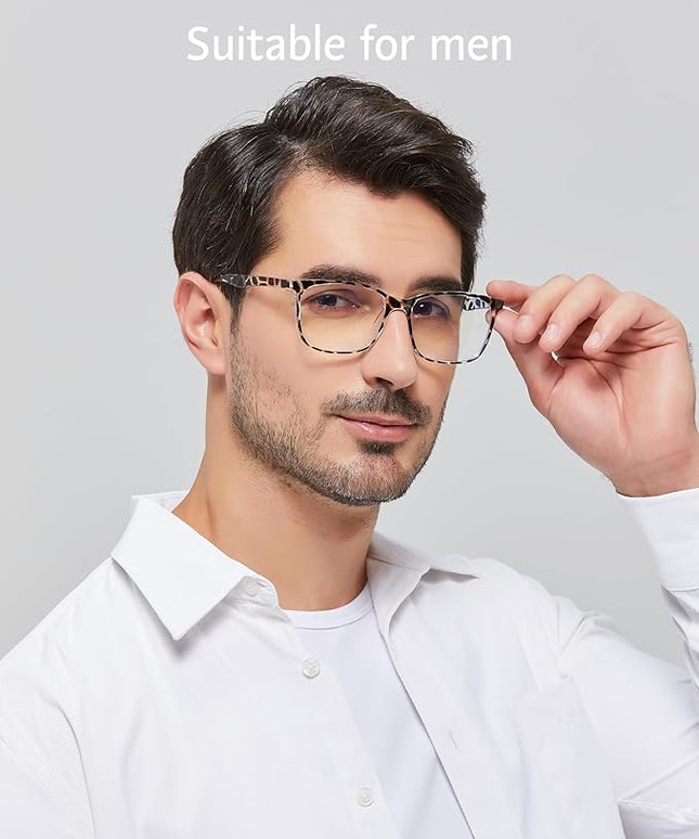 ANRRI Blue Light Glasses Men Women Leopard Blue Light Blocking Computer Glasses Anti Eyestrain Lightweight UV Filter Lens Eyeglasses Frame