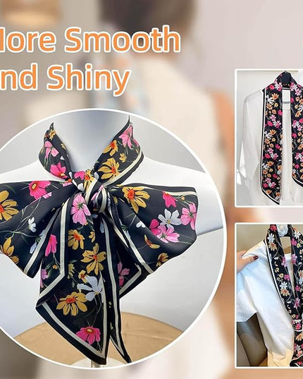 Dailyacc Hair Scarf for Women Fashion Silky Satin Headscarf Wrap Breathable Lightweight Neck Scarves For Handbag