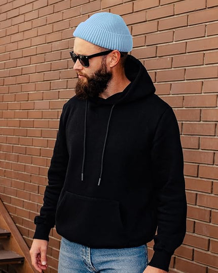 ROYBENS Swag Wool Knit Cuff Short Fisherman Beanie for Men Women, Winter Warm Hats