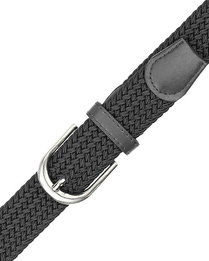 Falari Men Women Multicolored Elastic Stretch Braided Belt Canvas Fabric Woven No Holes Belt