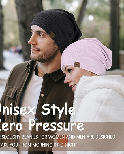 Slouchy Beanie for Men Women Soft Lightweight Running Beanie Hat Chemo Cap Skull Cap