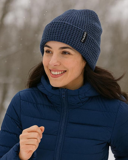 Zylioo XXL Oversize Waffle Knit Beanie,Large Winter Warm Hats for Men Women, Durable Premium Toboggan Hat for Big Heads