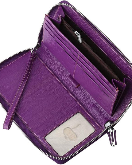 Lavemi Small Compact Women Wallet RFID Blocking Genuine Leather Bifold Purse with ID Windows
