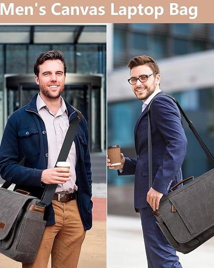 Canvas Messenger Bag for Men Waterproof Business Bags for Men Vintage Canvas Laptop Bag