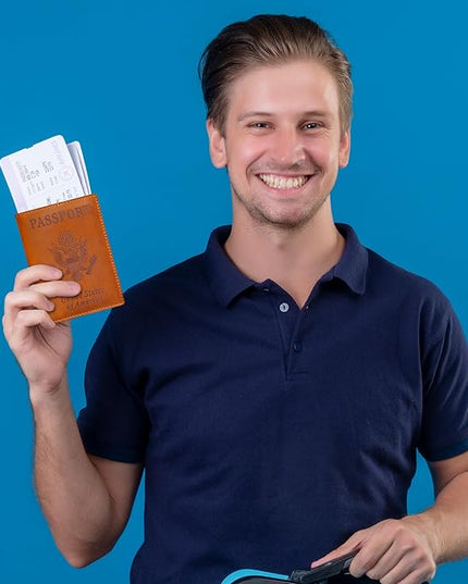 HIFA Leather Passport Holder, Handmade Passport Cover with Card and Ticket Slot - Genuine Leather, Elegant Design, Easy Access - Passport Case, Passport Wallet, Passport Holder