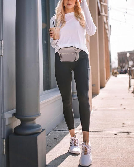 UTO Fanny Pack for Women Crossbody Trendy Fashion Belt Purse Chest Waist Hip Bumbag for Outdoor Shopping Travel Hiking