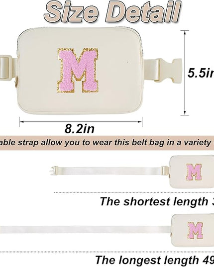 Uygafly Valentines Day Gifts for Grandkids - Teen Girls Mom Gifts Mothers Day Gifts for Mom,Initial Fanny Pack Crossbody Bag Birthday Gift Travel Bags Essentials,Gift for 7-16 Year Old Girls | Cream,M