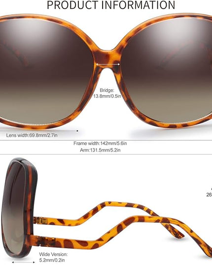 The Fresh Women's Oversized Square Jackie O Cat Eye Hybrid Butterfly Fashion Sunglasses - Exquisite Packaging