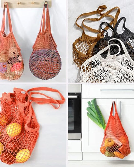 2pcs Fashion Storage Mesh Bag Reusable Fruit Mesh Bag Shopping Mesh Bag Pure Cotton Portable Mesh Bag Shopping Bag
