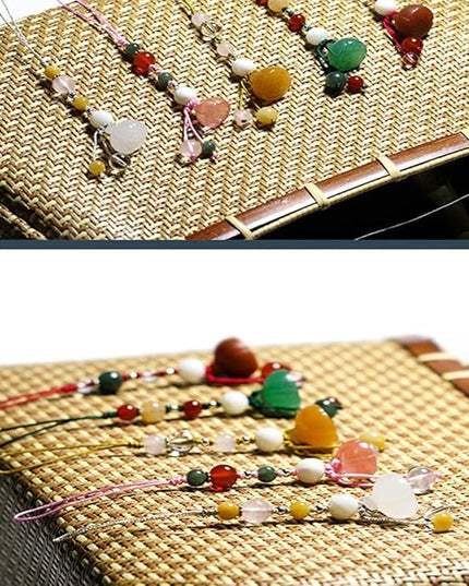 Jade Agate Phone Strap and Car Key Pendant for Women, Natural Stone Material, Pink Color, Short Phone Lanyard Charm Suitable for Cellphone Decoration and Accessories