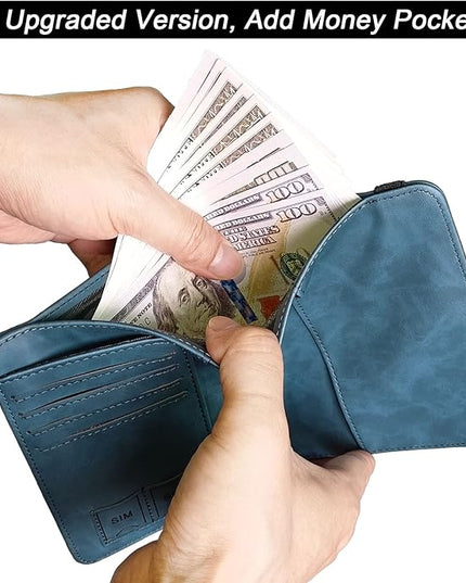 Passport Holder Cover Wallet Travel Essentials Leather Rfid Blocking Case Vacation Luggage Must Haves Travel Accessories for Men Women (116#Blue)