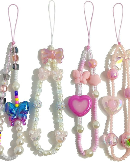 Phone Charms Cute Beaded Phone Lanyard Wrist Strap Aesthetic CellPhone Keychain Cute PhoneCharms for Women