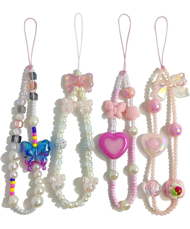 Phone Charms Cute Beaded Phone Lanyard Wrist Strap Aesthetic CellPhone Keychain Cute PhoneCharms for Women