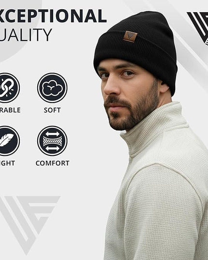 Urban Effort Beanie for Men Women – Warm Acrylic Unisex Knit Winter Hats for Men, Soft Stretch Fit, Classic Streetwear Style