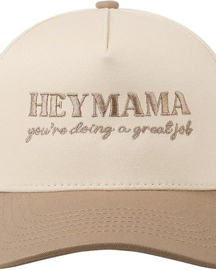 MIRMARU Two-Tone Vintage Canvas Trucker Hats for Men & Women, Adjustable Size Baseball Caps with Trendy Embroidered Design