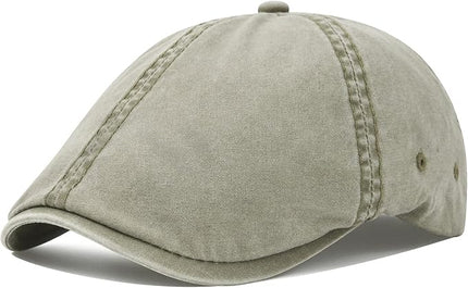 VOBOOM Cotton Washing Flat Cap Cabbie Hat Gatsby Ivy Irish Hunting Newsboy