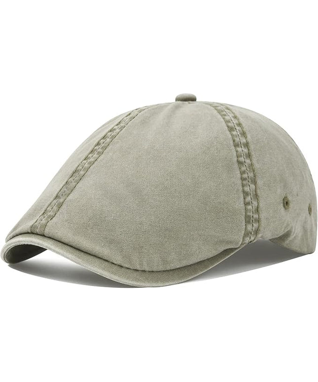 VOBOOM Cotton Washing Flat Cap Cabbie Hat Gatsby Ivy Irish Hunting Newsboy